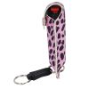 Wildfire 1.4% MC 1/2 oz pepper spray fashion leatherette holster and quick release keychain cheetah black/pink