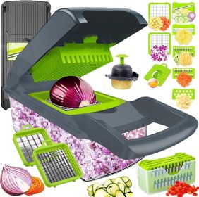 Pro-Series 16-in-1 Vegetable Chopper, Dewpeton Mandoline Slicer, Veggie Chopper, Food Chopper with Container