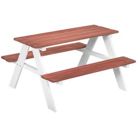 Wooden outdoor children's picnic table - Brown
