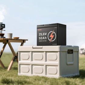 24V 50Ah LiFePO4 Lithium Battery Bluetooth Rechargeable Battery 30A BMS (Option: Black)