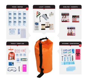 2 Person Essential Survival Kit (Option: Dry Bag)