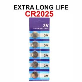 5 X CR 2025 CR2025 ECR2025 BR2025 LITHIUM COIN CELL Battery Exp 2029 NEW (Option: Default Title)