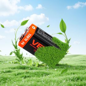 9V Alkaline Batteries 12-Pack 9 Volt Battery For Smoke Detector Long Lasting (Option: Yellow)