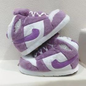 Sparking Home Cotton Shoes, Coconut Slippers Men And Women Bread Plush Warm Shoes (Color: Purple, size: Indoor fabric bottom)