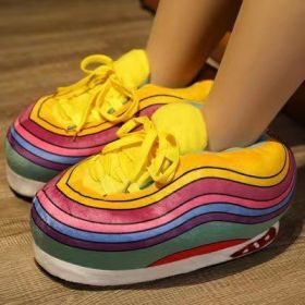 Sparking Home Cotton Shoes, Coconut Slippers Men And Women Bread Plush Warm Shoes (Color: color, size: Outdoor rubber bottom)