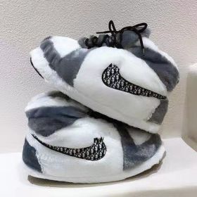 Sparking Home Cotton Shoes, Coconut Slippers Men And Women Bread Plush Warm Shoes (Color: gray white, size: Indoor fabric bottom)