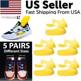 5 Pairs Shoe Protector Anti Crease Force Fields Cover Toe Cap Creasing Decreaser (Color: Yellow, size: L (Men's Shoe Size 7-12))