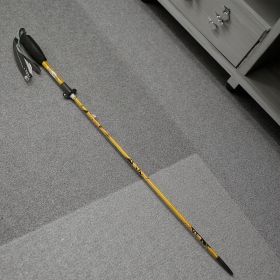 "5-Section Collapsible Trekking Poles - Lightweight Aluminum Alloy with External Lock, Adjustable 24-55" for Hiking" (Color: Golden Yellow)