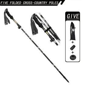 "Ultralight Folding Hiking Poles - 7075 Aluminum with EVA Grip, Tungsten Tips - Perfect for Backpacking & Climbing" (Color: Black)